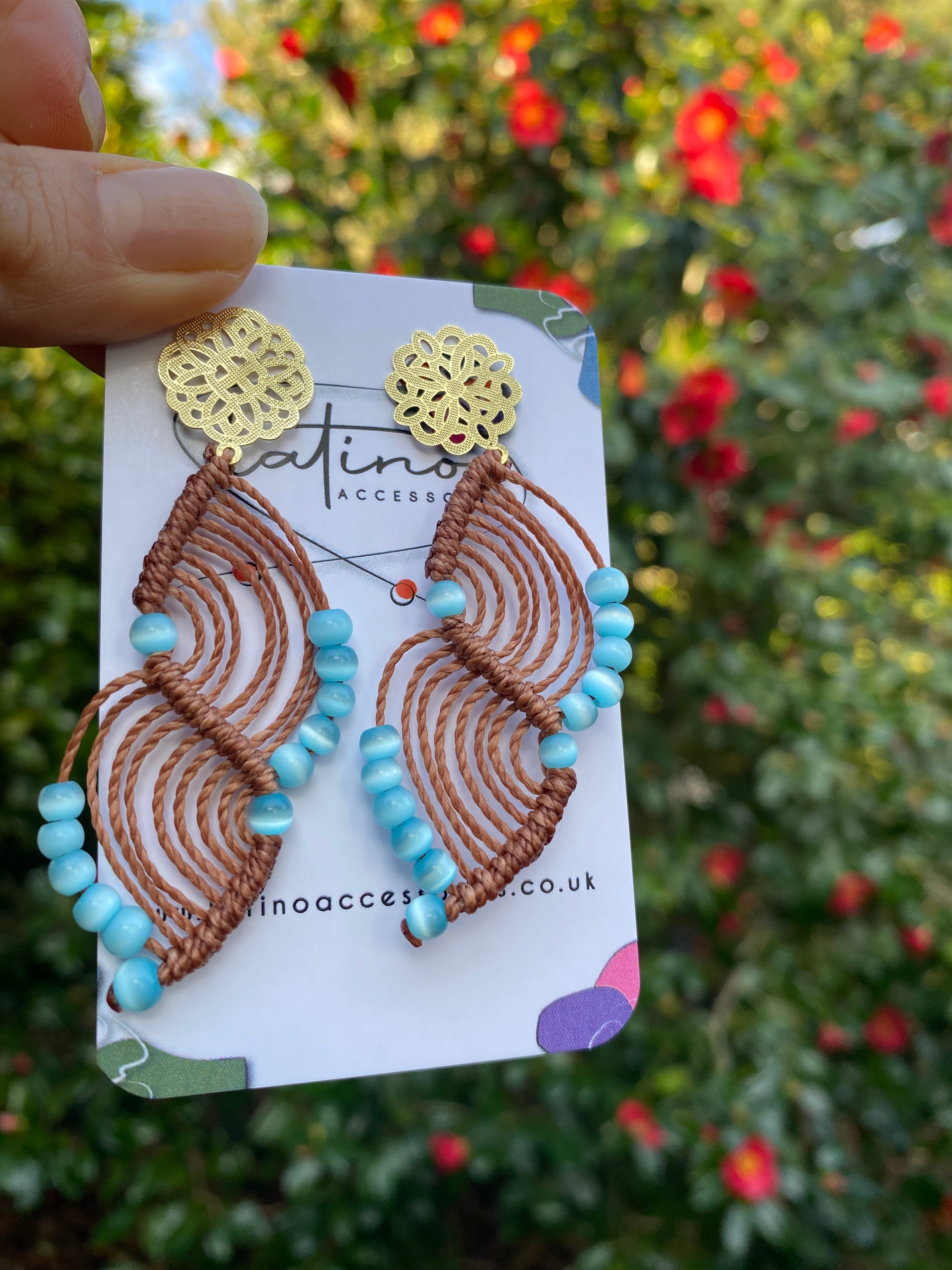 Brown Macrame Earrings